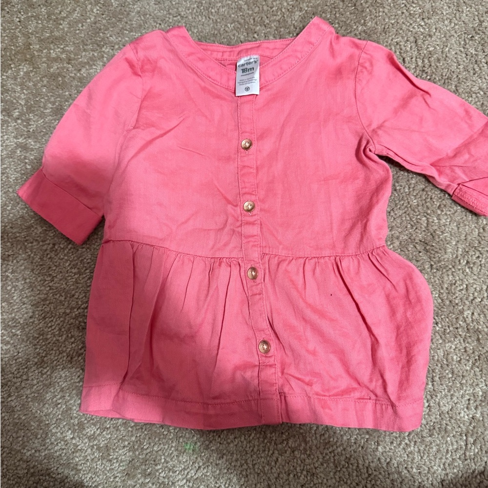Carter's Pink Button-Down Kids Shirt